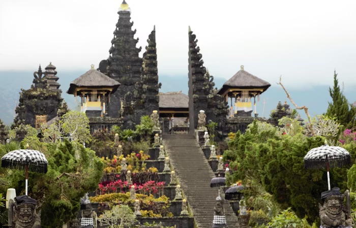 Lush terraced rice paddies and tropical landscape of Bali, Indonesia
